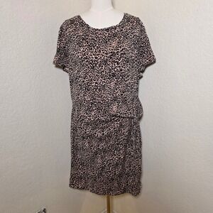 Chicos Animal Print Knit Dress‎ Womens Size US XL (20/22) Short Sleeve Tie Front